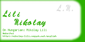 lili mikolay business card